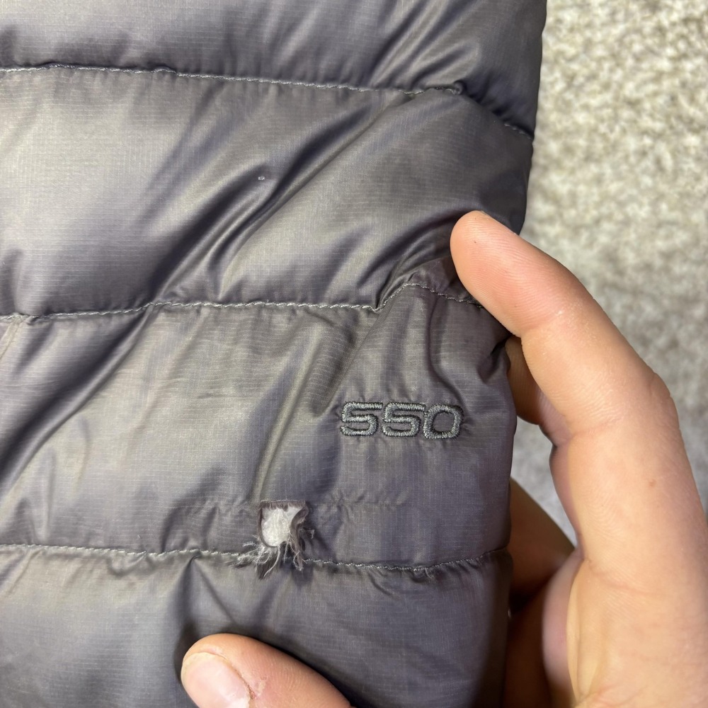 The North Face Jacket Womens Medium Gray 550 Down Hooded Long Puffer Parka Coat - Picture 9 of 11